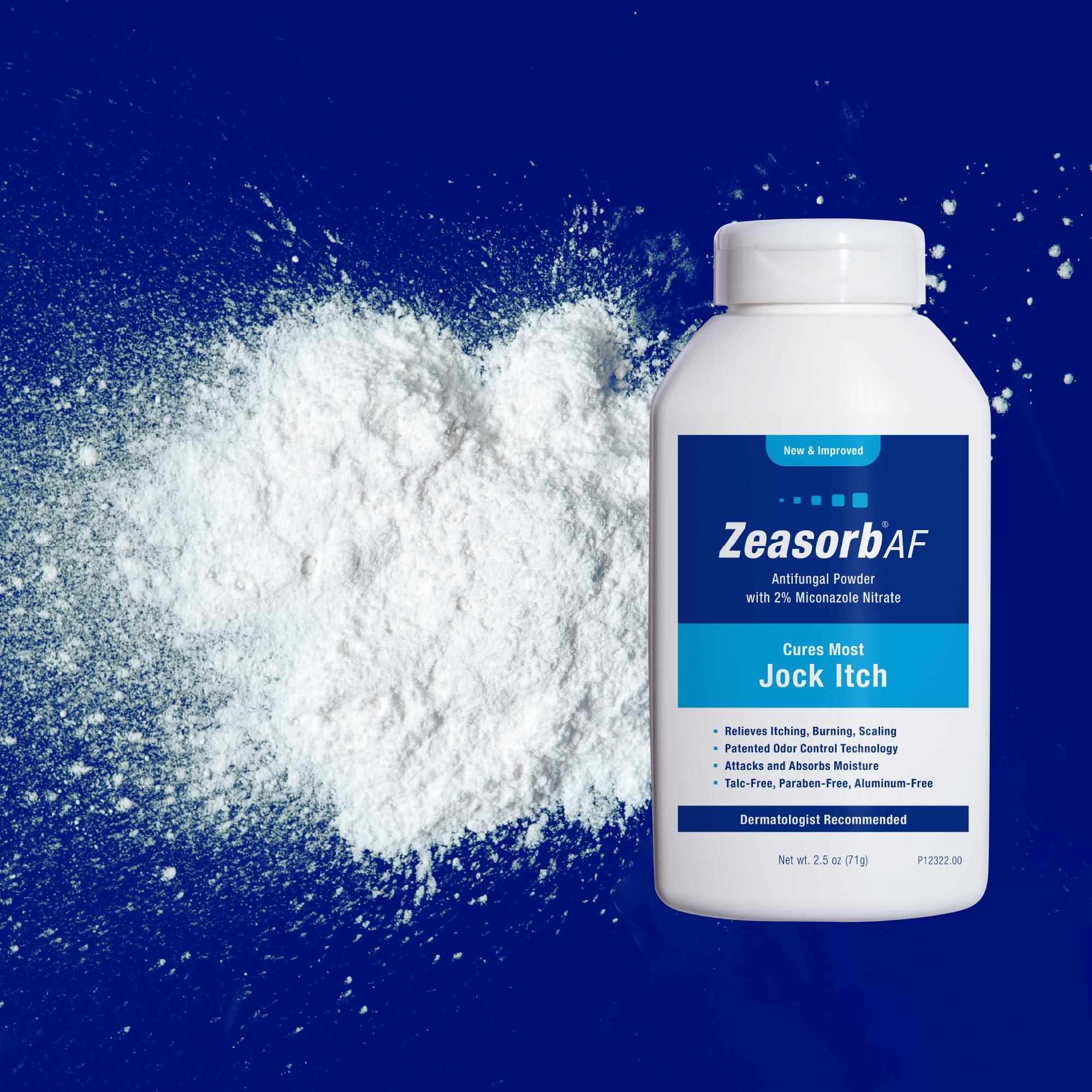 Zeasorb detalle de etiqueta resaltando miconazol y acondicionadores