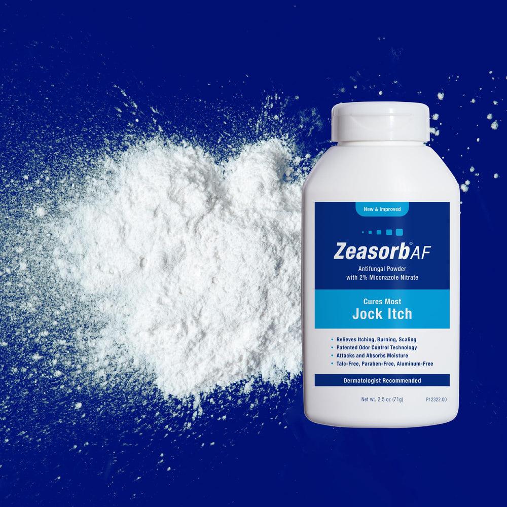 Zeasorb detalle de etiqueta resaltando miconazol y acondicionadores