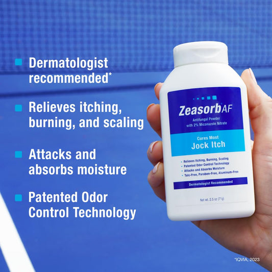 Zeasorb detalle de la tapa dispensadora para aplicación rápida y cómoda