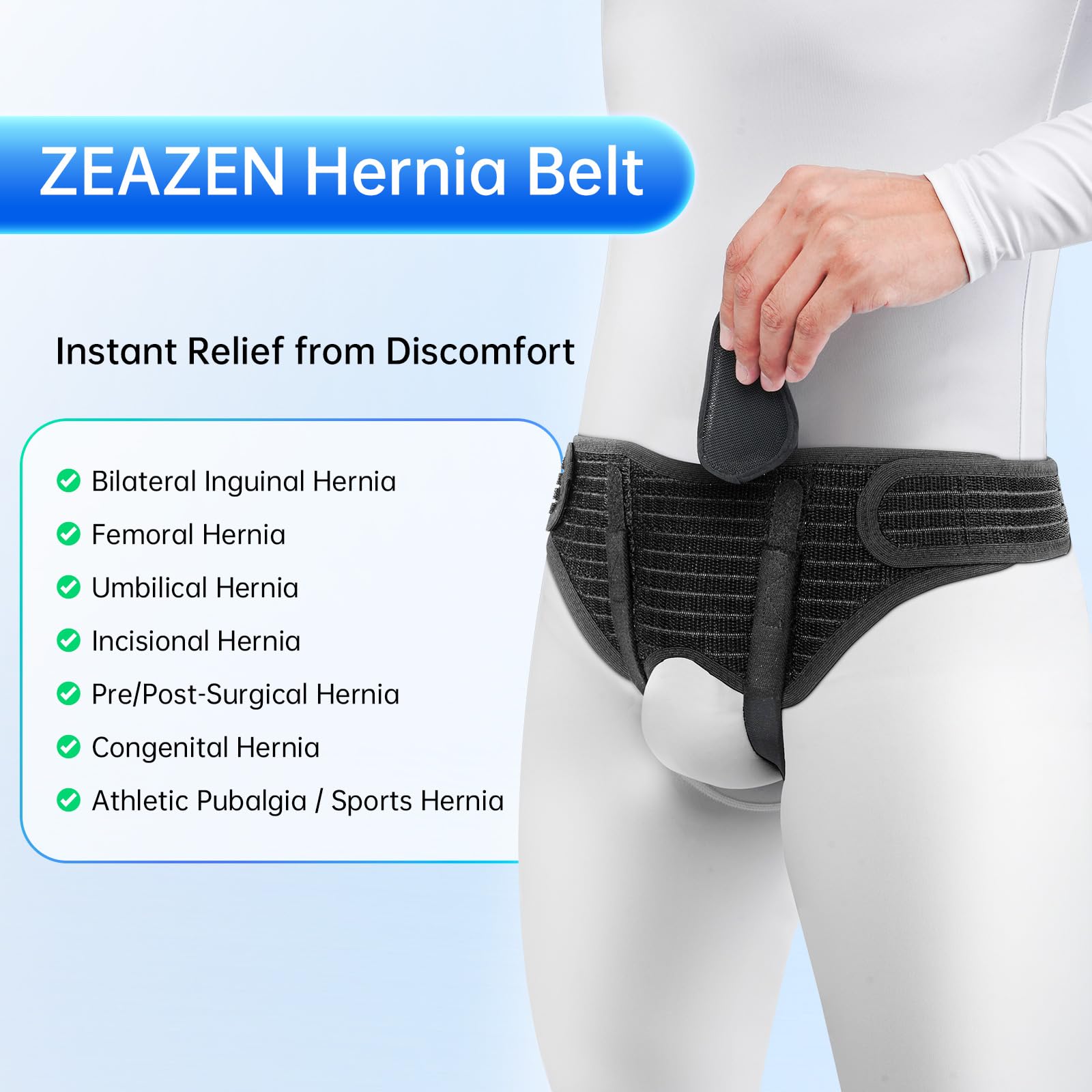 ZEAZEN almohadilla removible destacada para compresión personalizada