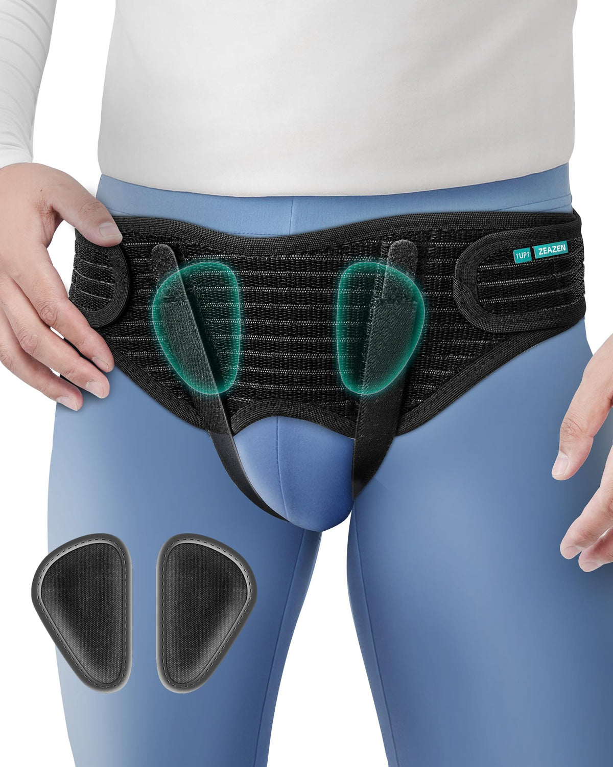ZEAZEN vista frontal del cinturón mostrando diseño y sujeción cómoda