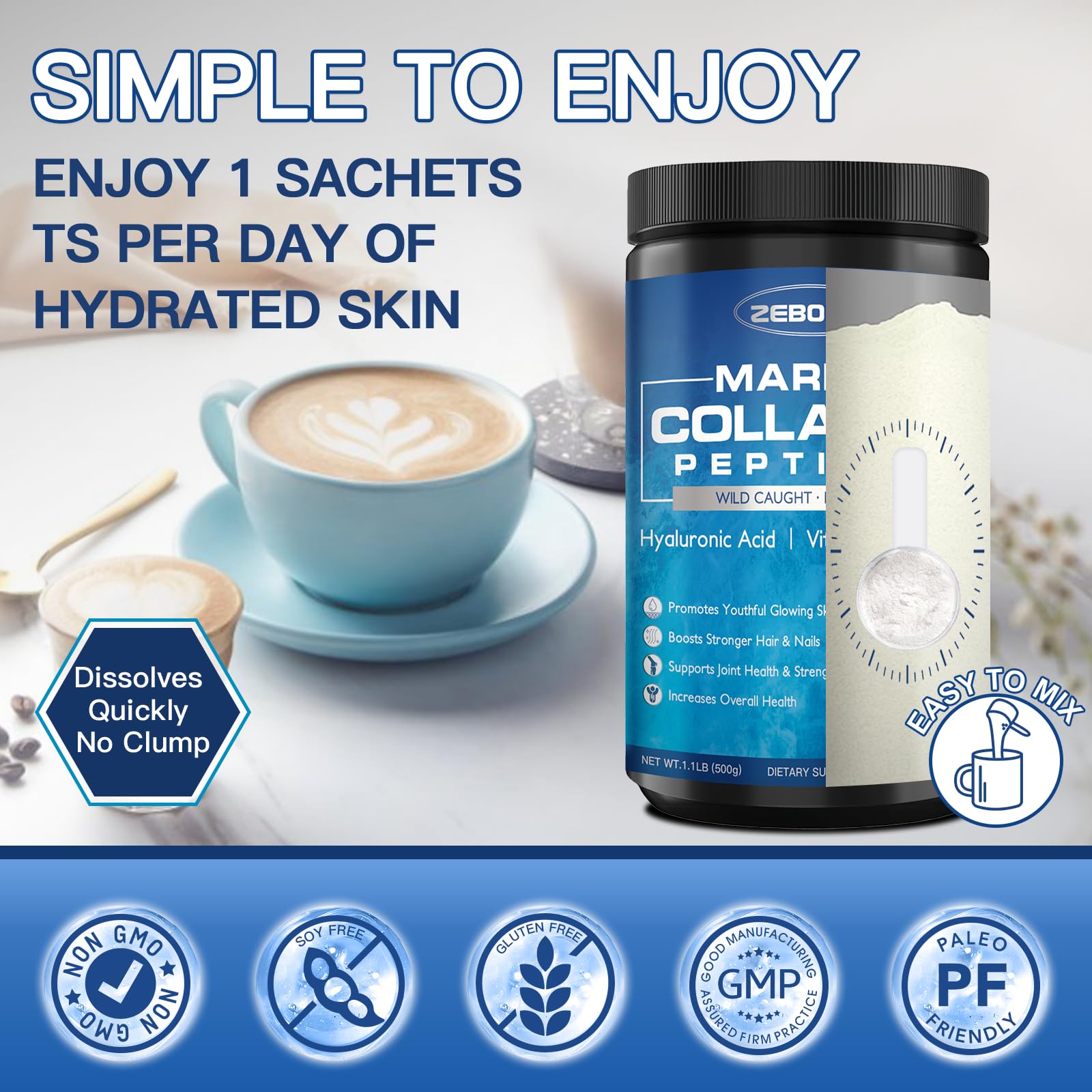 Escena lifestyle con envase ZEBORA en mesa de desayuno para inspiración de uso diario