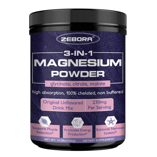 ZEBORA Magnesium Polvo Dormir Sin Sabor: relajación nocturna y descanso