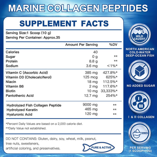 ZEBORA Marine Collagen cuchara medidora: dosificación diaria fácil.