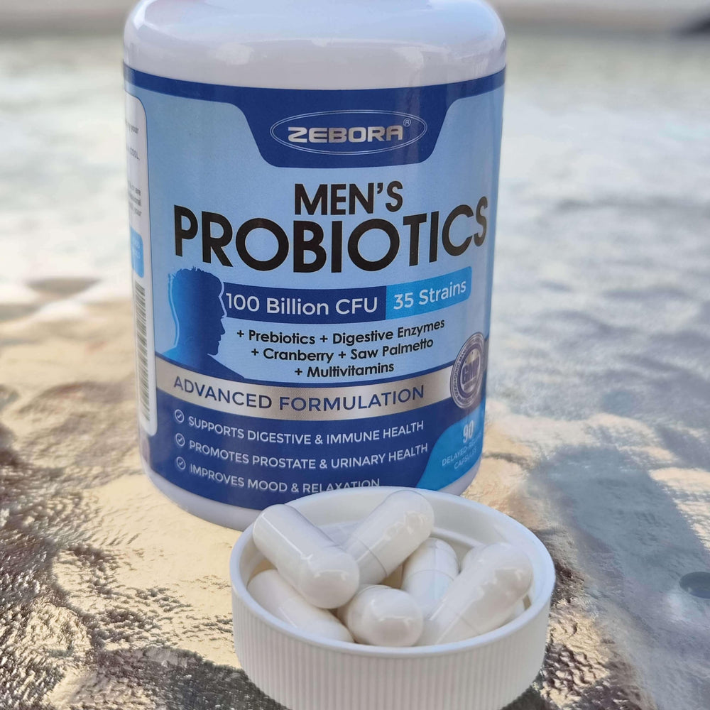 ZEBORA Probiotics para hombres: 180 cápsulas, suministro para 90 días.