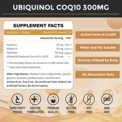 ZEBORA Ubiquinol CoQ10: cápsulas blandas, fácil de ingerir y absorber.