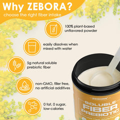 ZEBORA polvo mezclado en batido para añadir fibra sin sabor