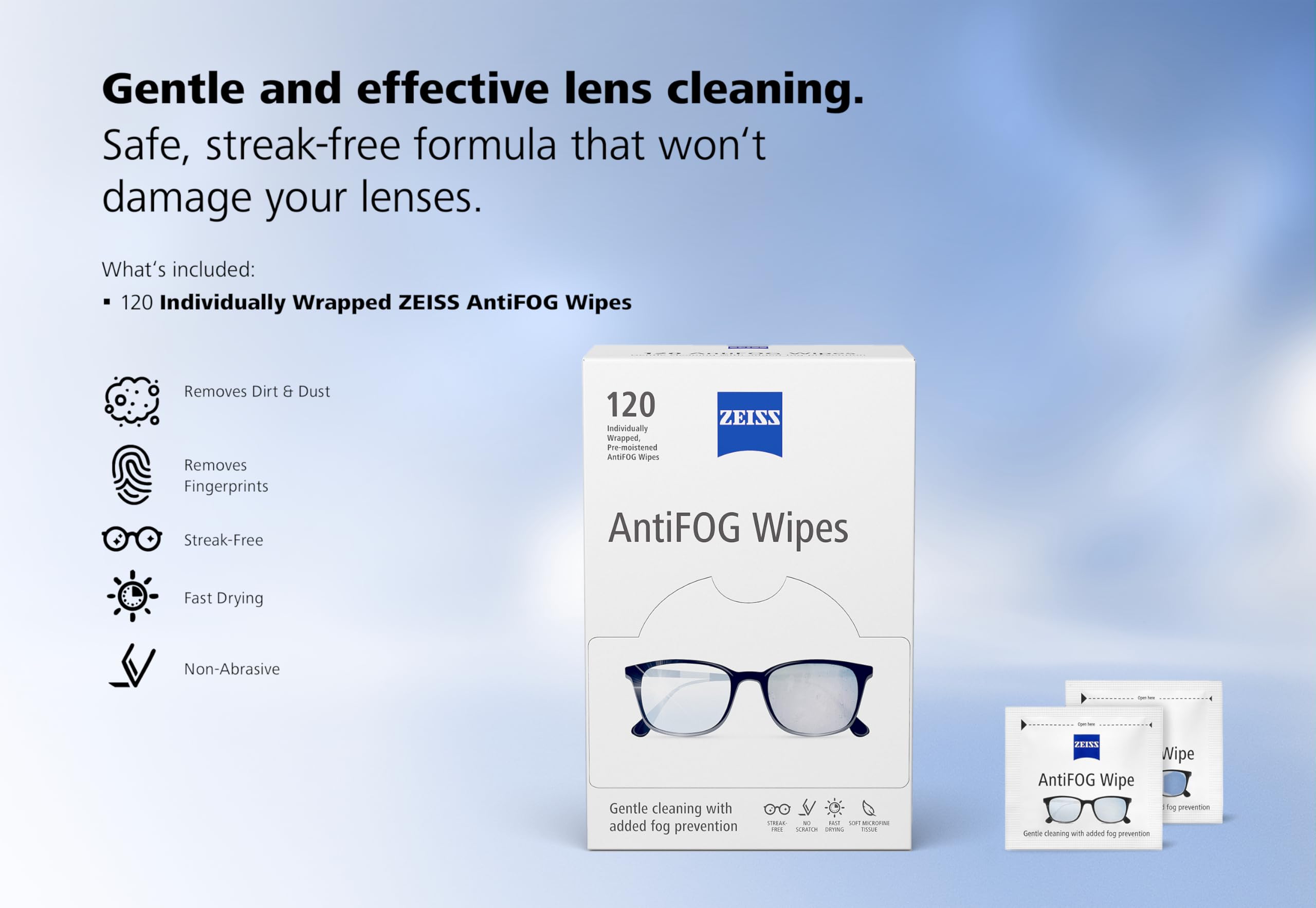 ZEISS etiqueta con instrucciones y compatibilidad para diferentes lentes