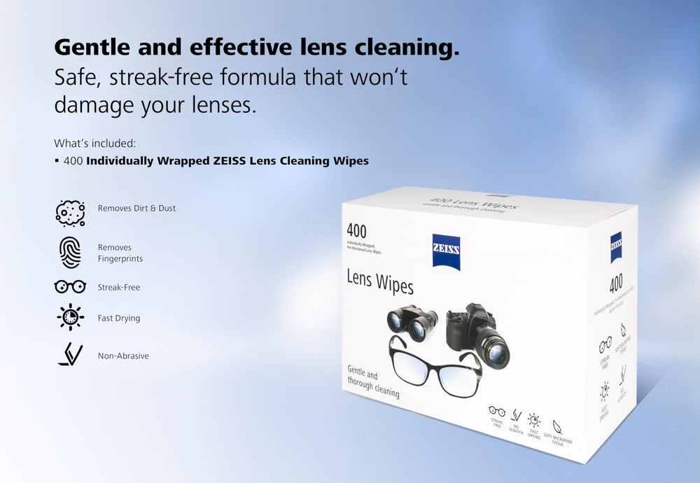 ZEISS etiqueta informativa del paquete, instrucciones y compatibilidad claras