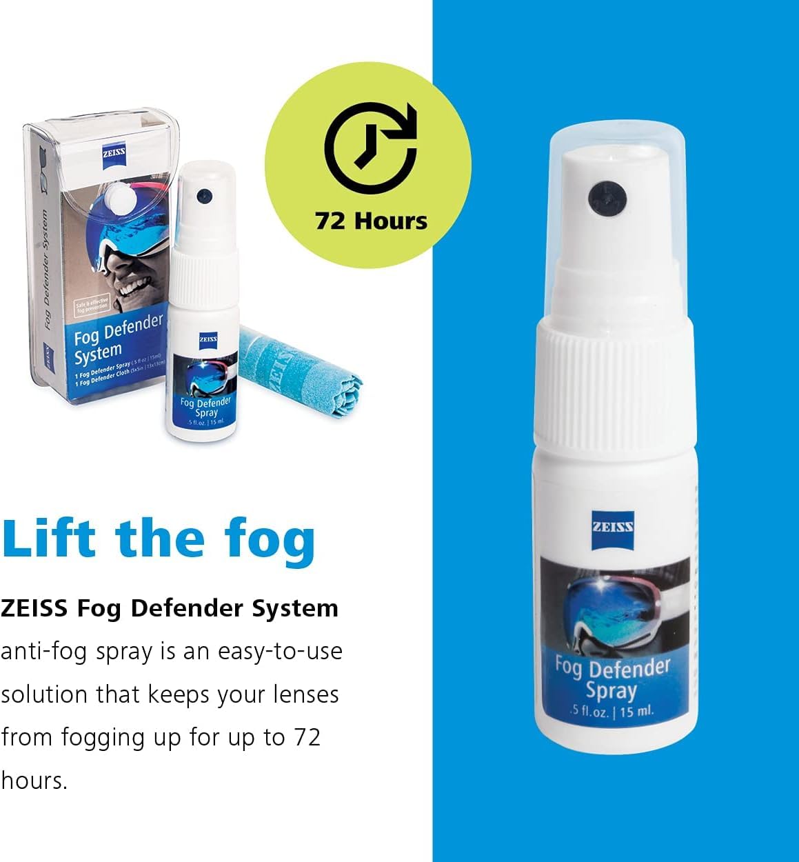 ZEISS etiqueta con instrucciones claras para aplicar y mantener protección