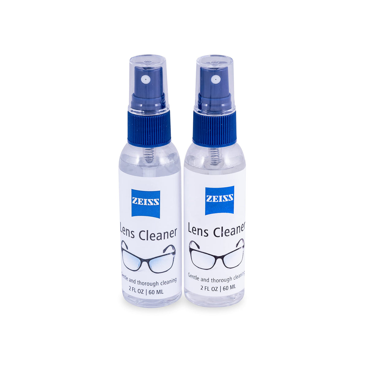 ZEISS envase frontal del limpiador mostrando tamaño portátil y confianza
