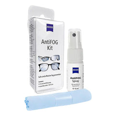 ZEISS frontal del envase del kit antiniebla mostrando contenido práctico