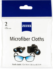 ZEISS paño paquete frontal mostrando los dos paños jumbo, limpieza inmediata