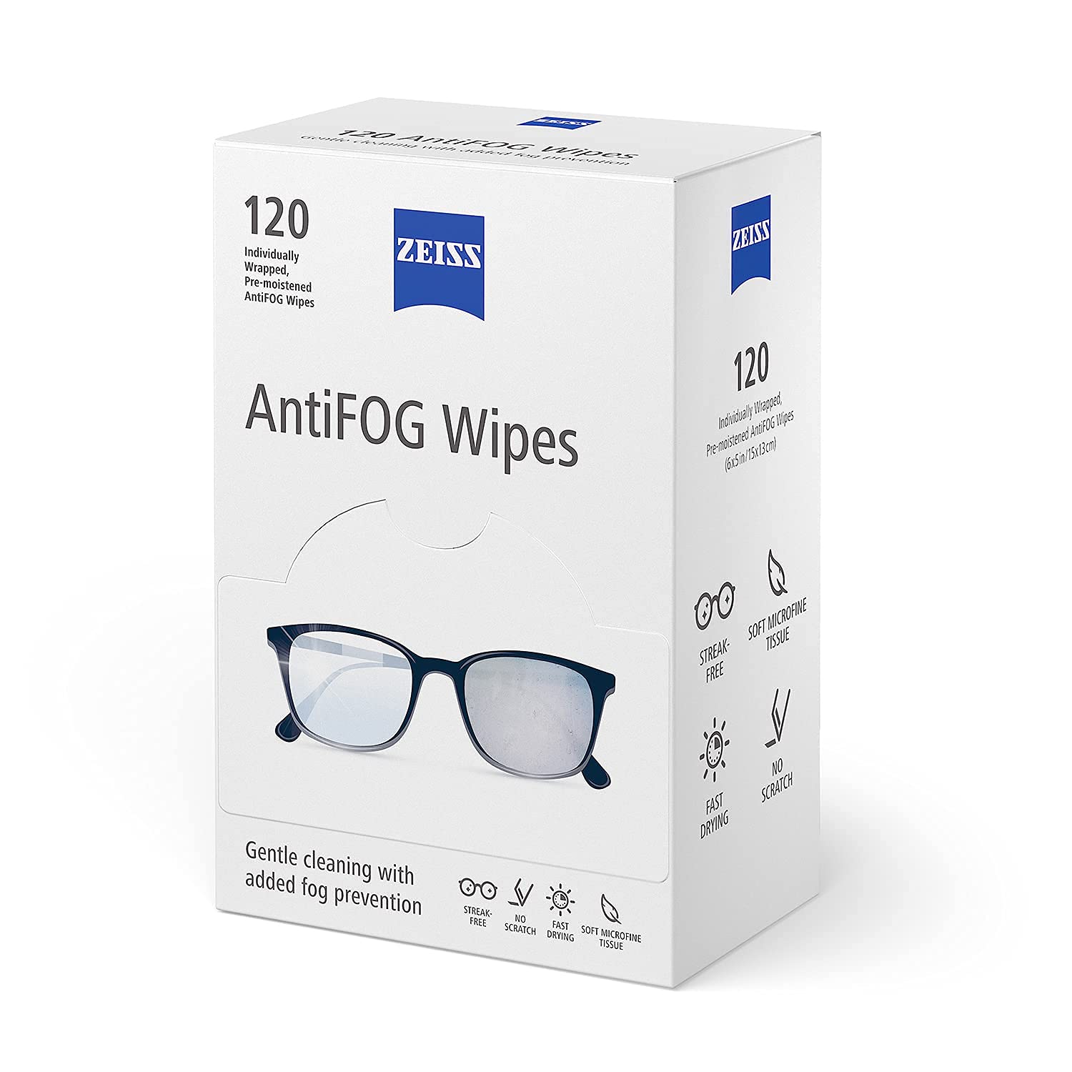 ZEISS toallita en envoltorio individual lista para usar fuera de casa