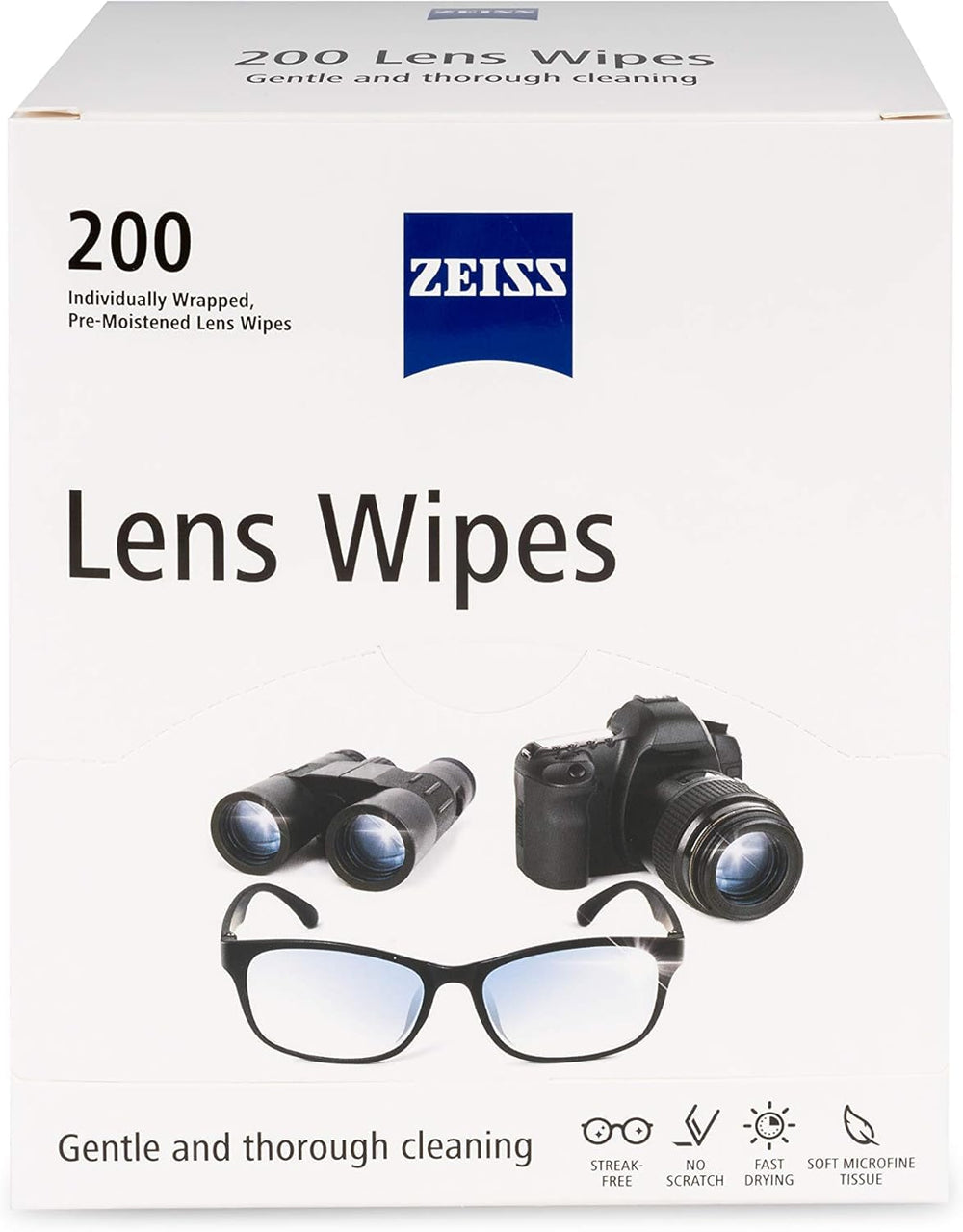 ZEISS paquete frontal con 200 toallitas para limpieza rápida