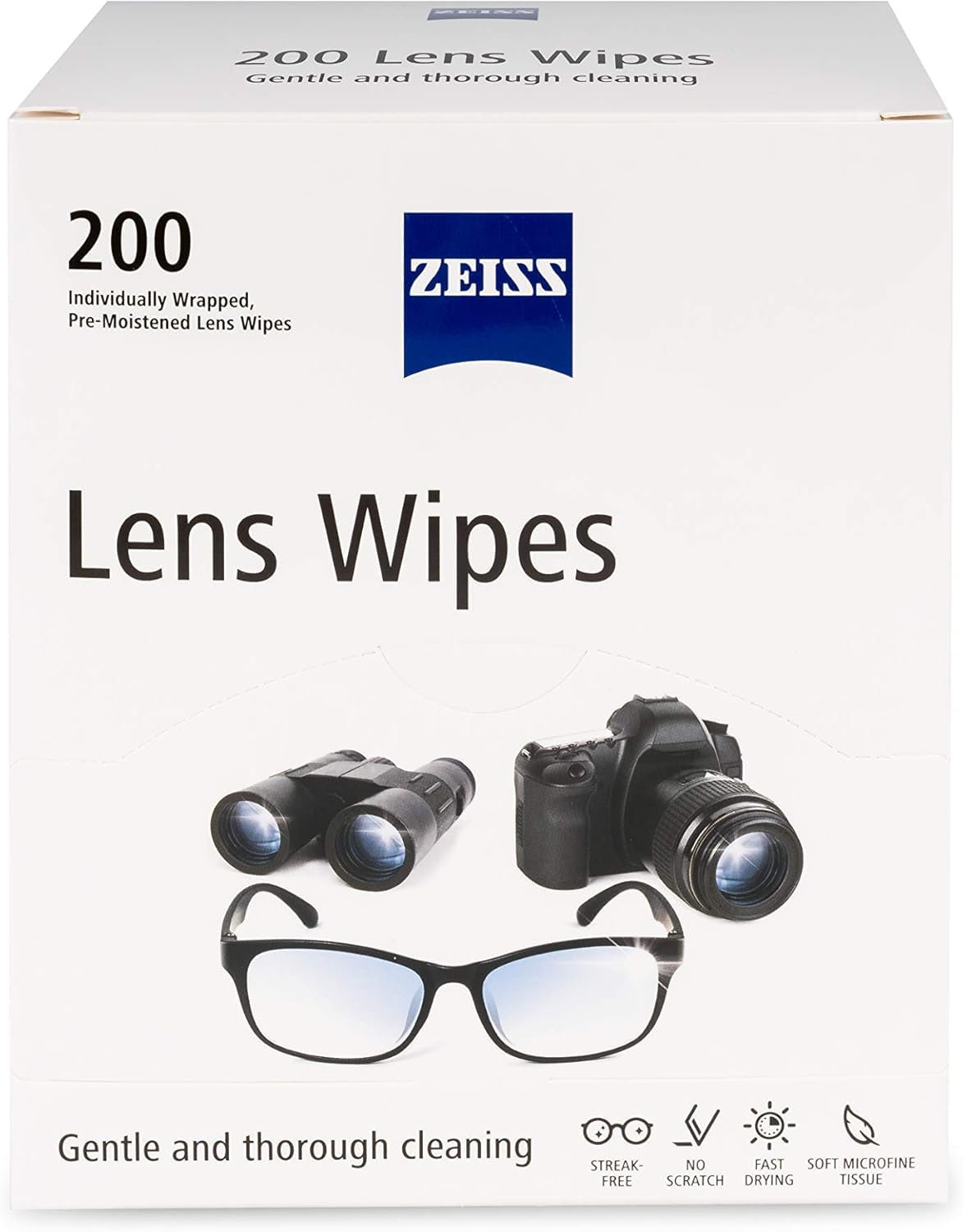 ZEISS paquete frontal con 200 toallitas para limpieza rápida