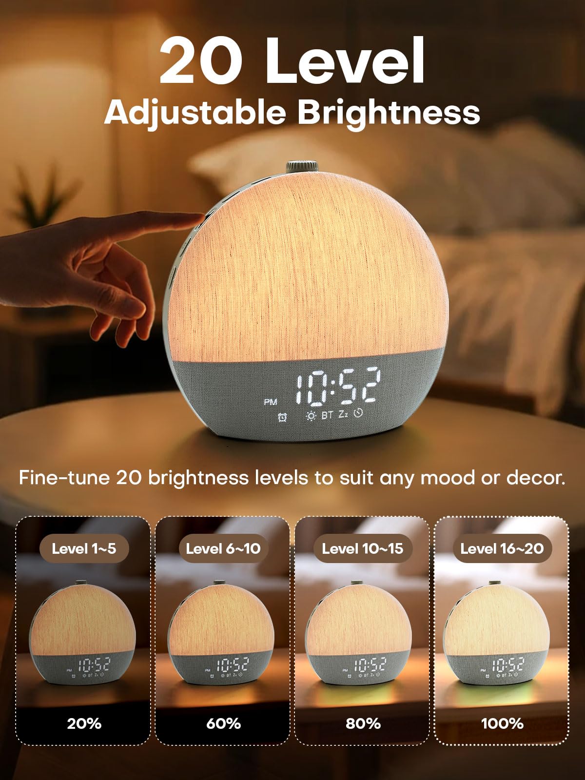 Zelaclock en habitación infantil como luz nocturna y reloj seguro