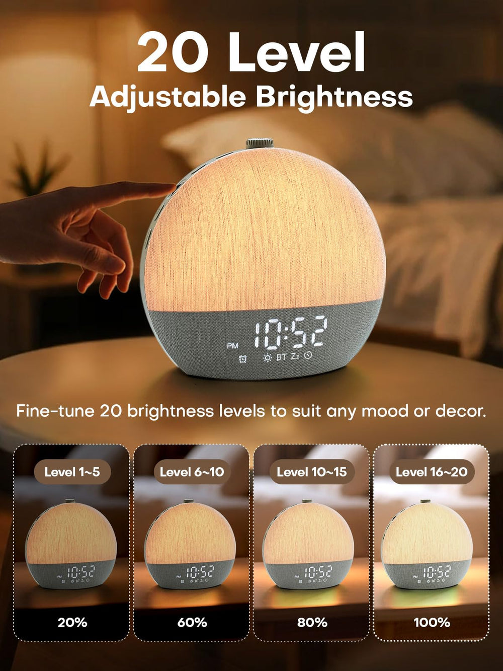 Zelaclock en habitación infantil como luz nocturna y reloj seguro