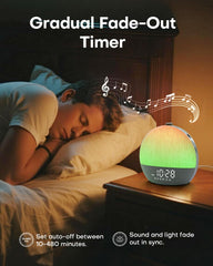 Zelaclock modo temporizador atardecer apagando luz para dormir