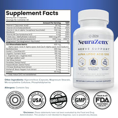 Zen Nutrients NeuraZenX acercamiento a cápsulas mostrando textura y pureza
