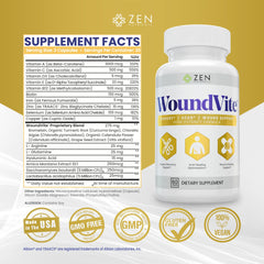 Ingredientes clave de Zen Nutrients WoundVite: bromelina, cúrcuma y árnica para apoyo