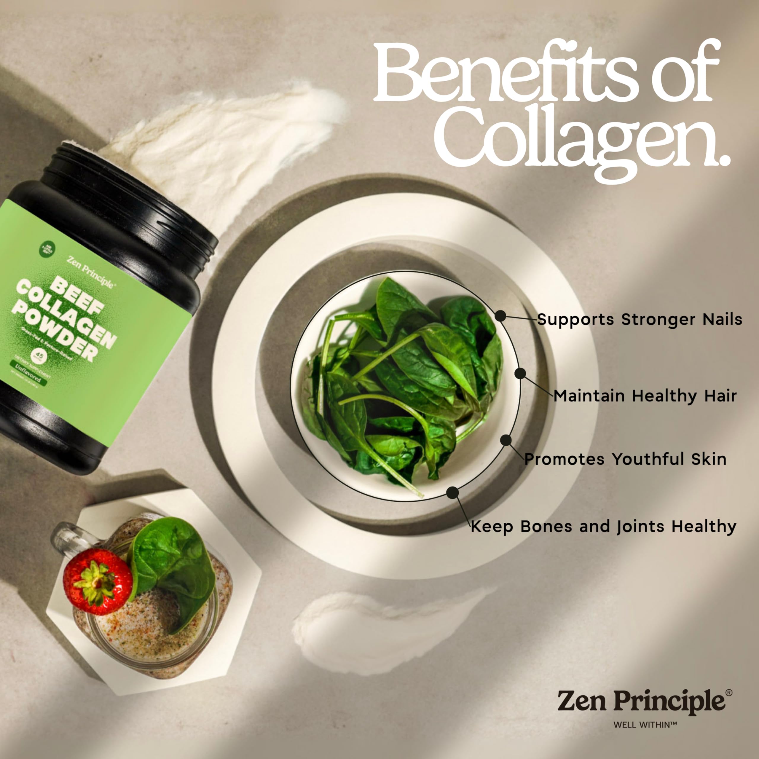 Zen Principle etiqueta legible con información de ingredientes y orígenes
