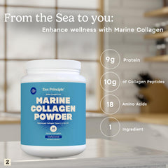 Zen Principle etiqueta nutricional con detalles de proteína y calorías por porción