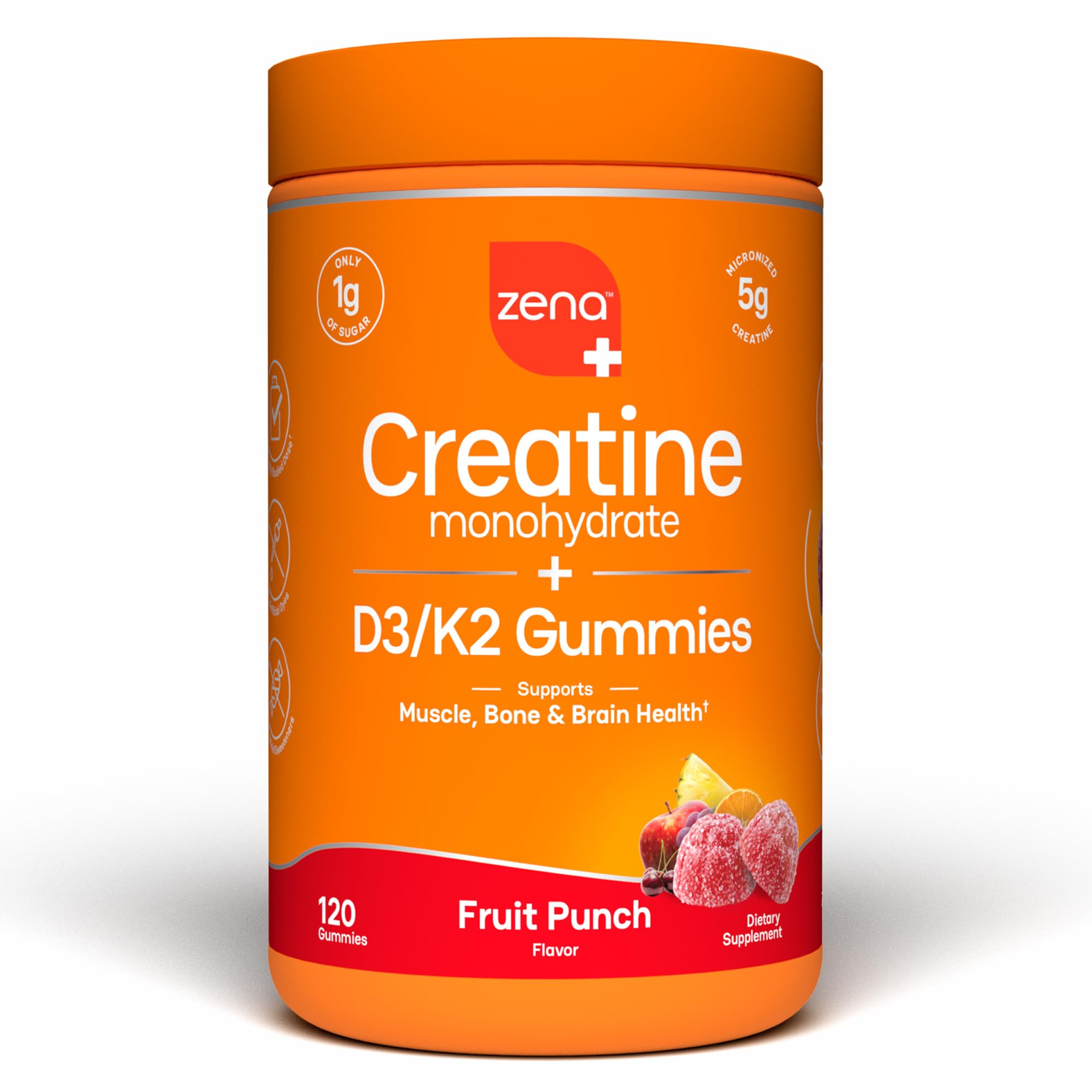 Zena Nutrition envase frontal mostrando 120 gominolas y beneficio conveniencia