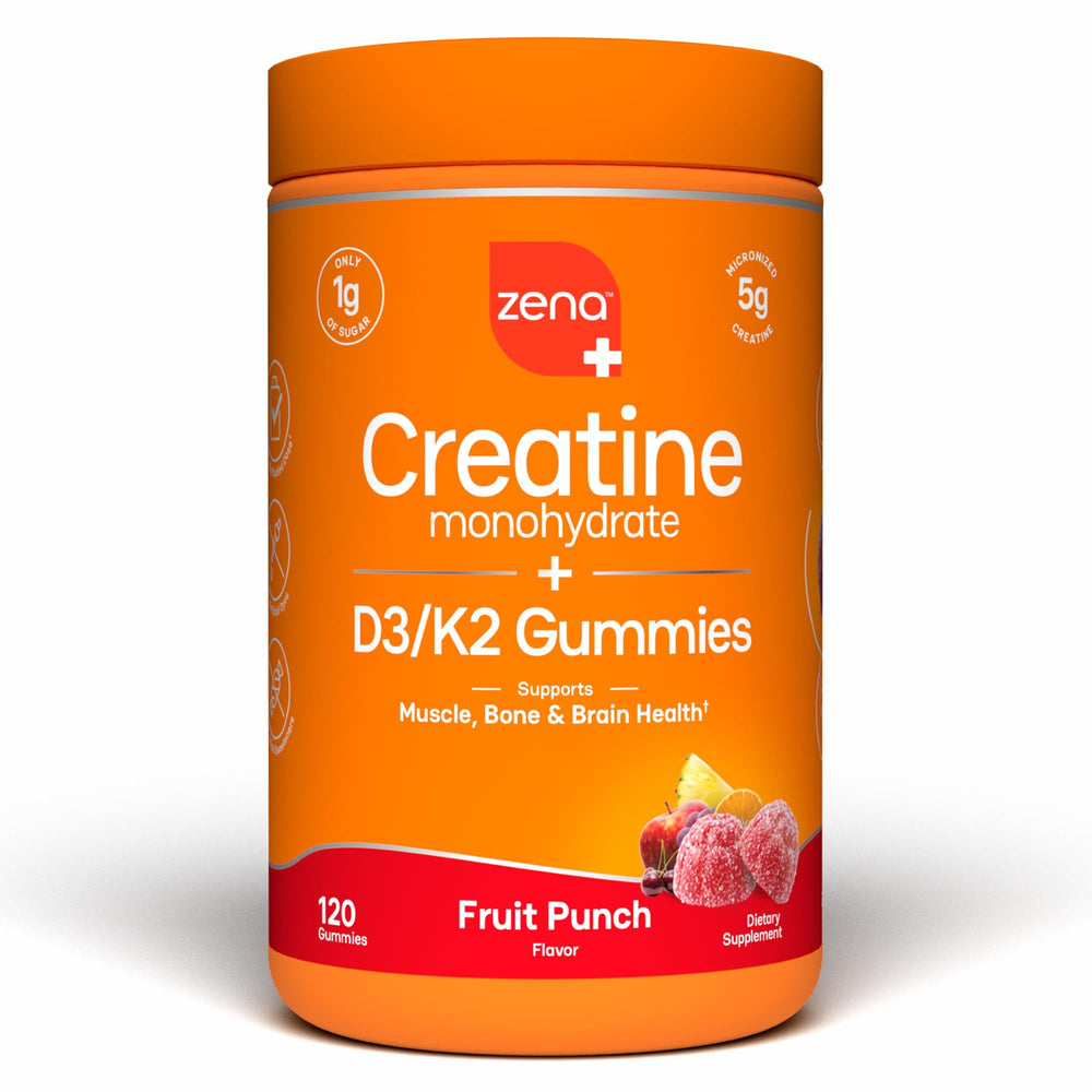 Zena Nutrition envase frontal mostrando 120 gominolas y beneficio conveniencia
