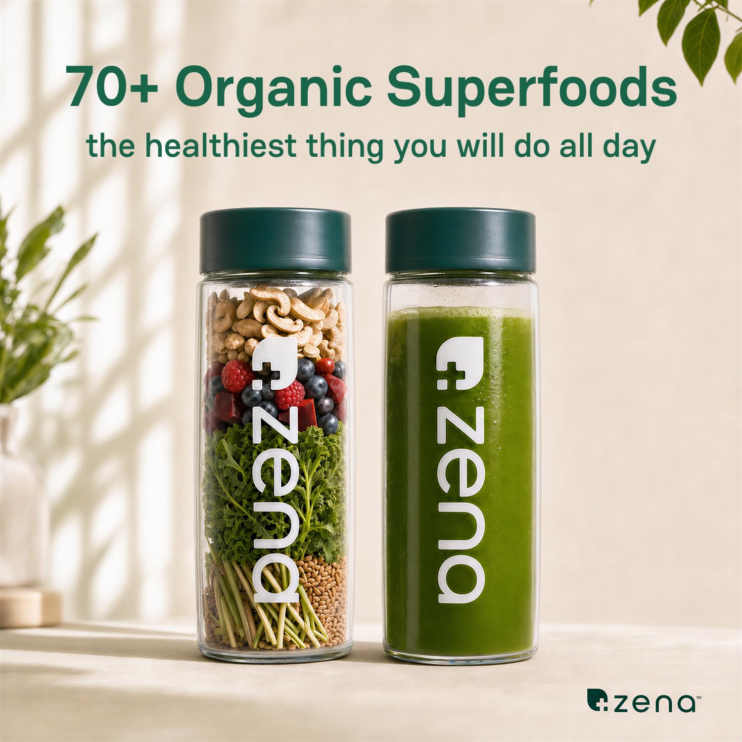polvo Organic Super Greens textura detallada con aspecto fino y natural