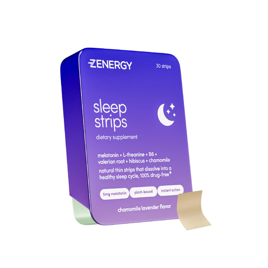 ZENERGY lata frontal mostrando 30 tiras y beneficio de portabilidad