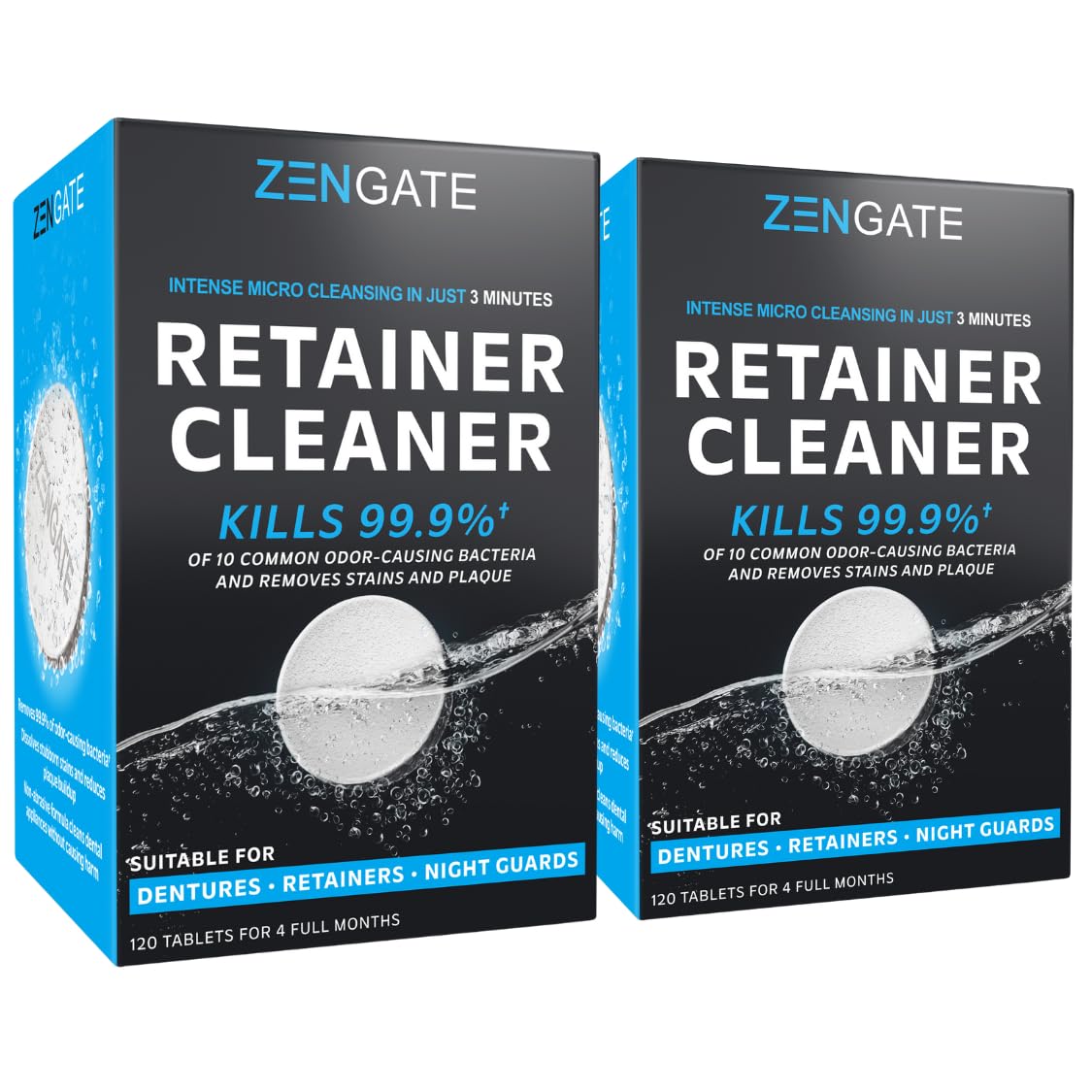 Zengate empaque frontal mostrando 240 tabletas y ventaja de suministro