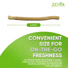 Persona usando Zenia Sewak para frotar dientes, sensación tradicional y práctica