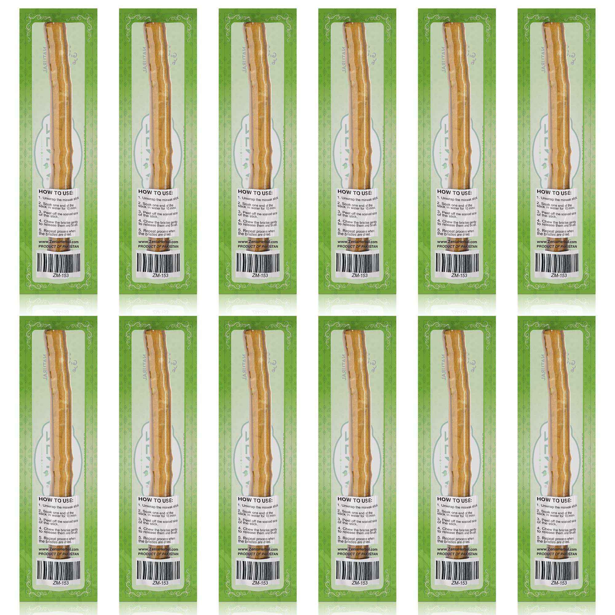 Detalle de la textura del palo Miswak Zenia mostrando fibras naturales