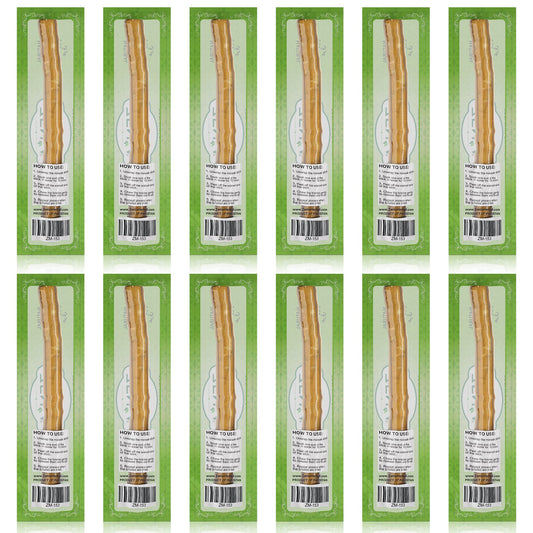 Detalle de la textura del palo Miswak Zenia mostrando fibras naturales