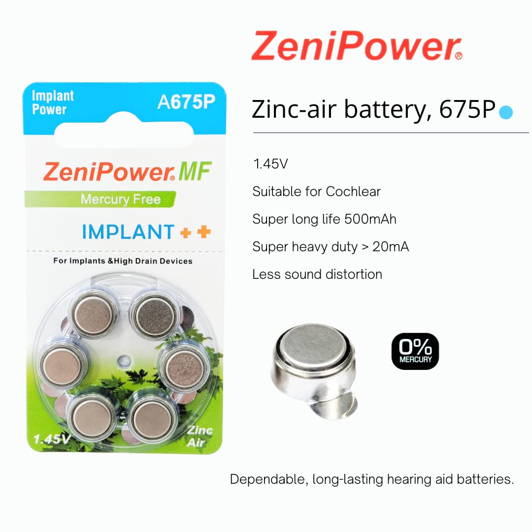 ZeniPower primer plano de la superficie de la pila, detalle de calidad