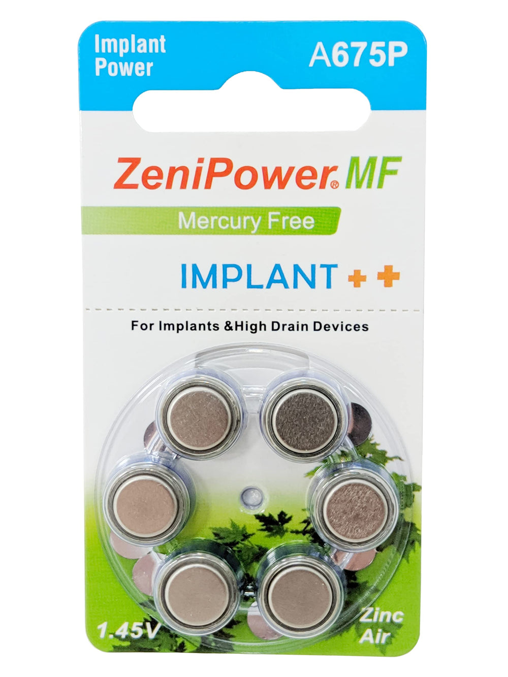 ZeniPower paquete frontal de 60 pilas tamaño 675, suministro prolongado