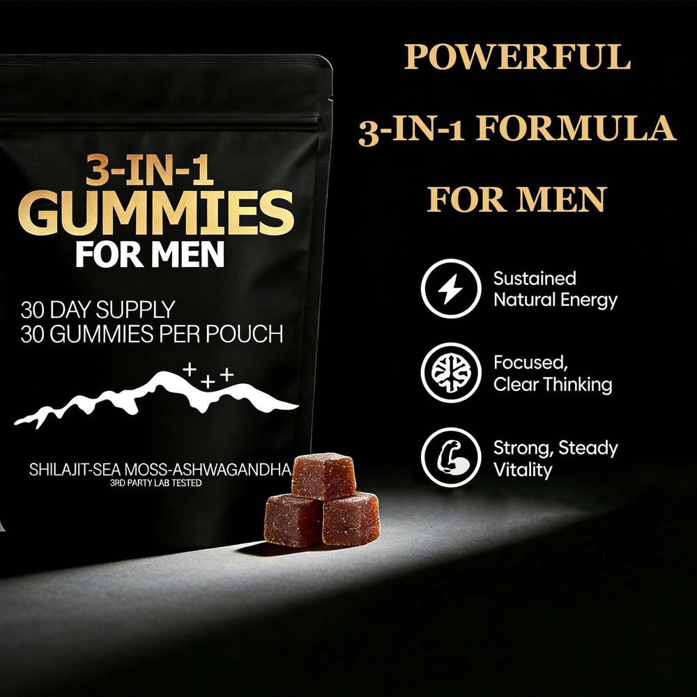 Zenith Gummies hombre tomando gominola para energía diaria