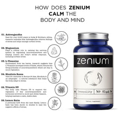 Zenium etiqueta con composición y listas de ingredientes visibles
