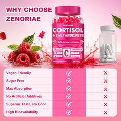 Etiqueta nutricional ZENORIAE enfocada mostrando ingredientes y certificación GMP