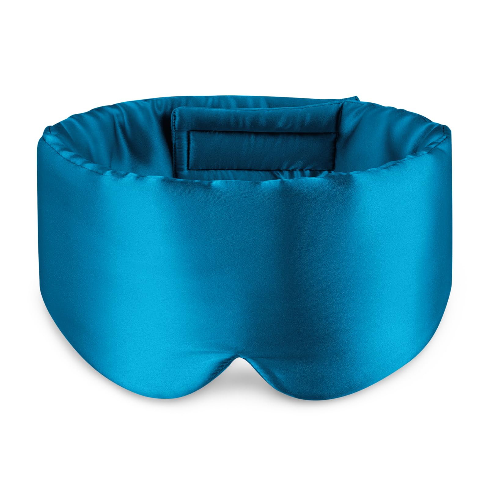 Antifaz Zenssia azul pavo real vista frontal para bloqueo total