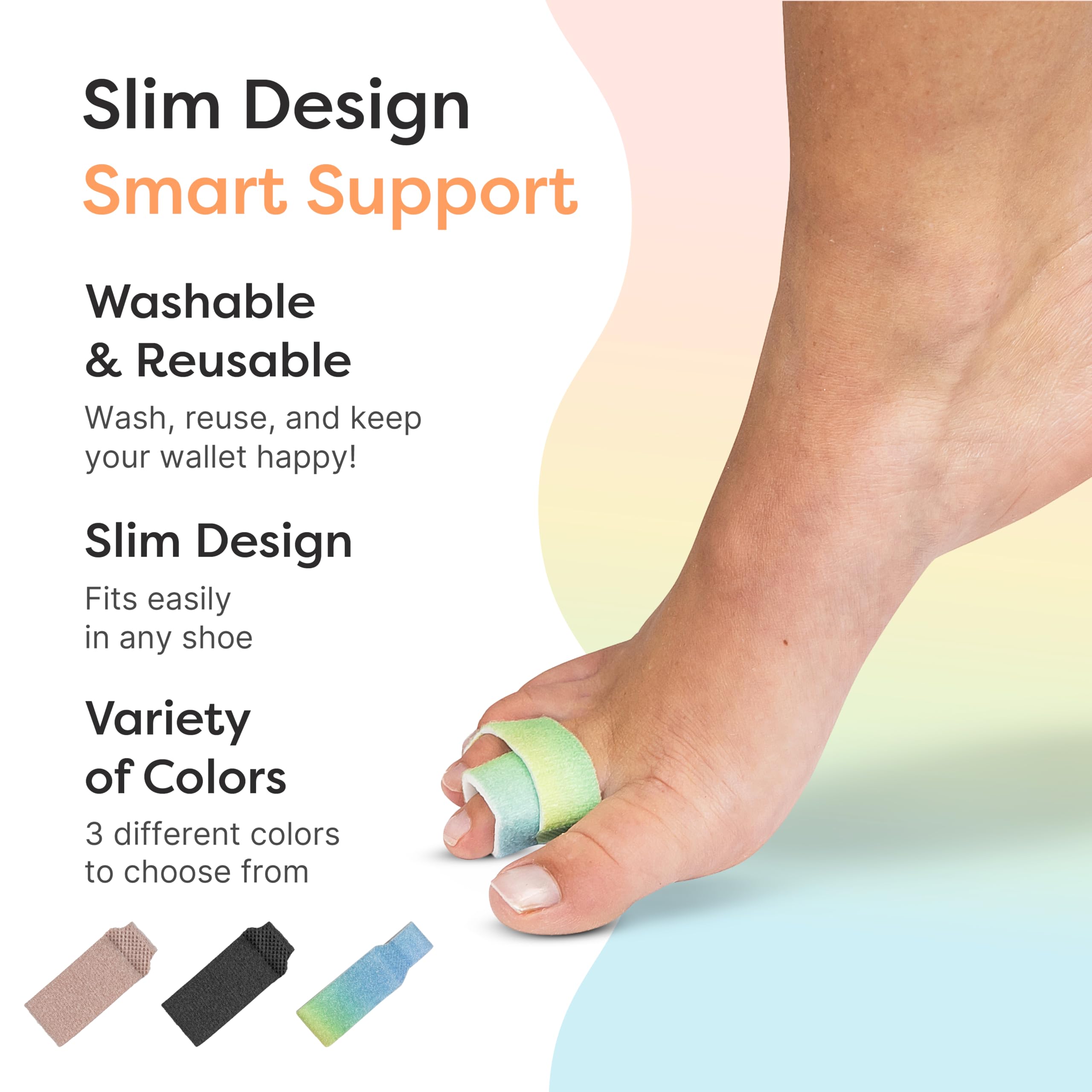 ZenToes cierre hook-and-loop demostrando ajuste seguro y fácil