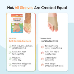 ZenToes comparación de talla mostrando ajuste y escala