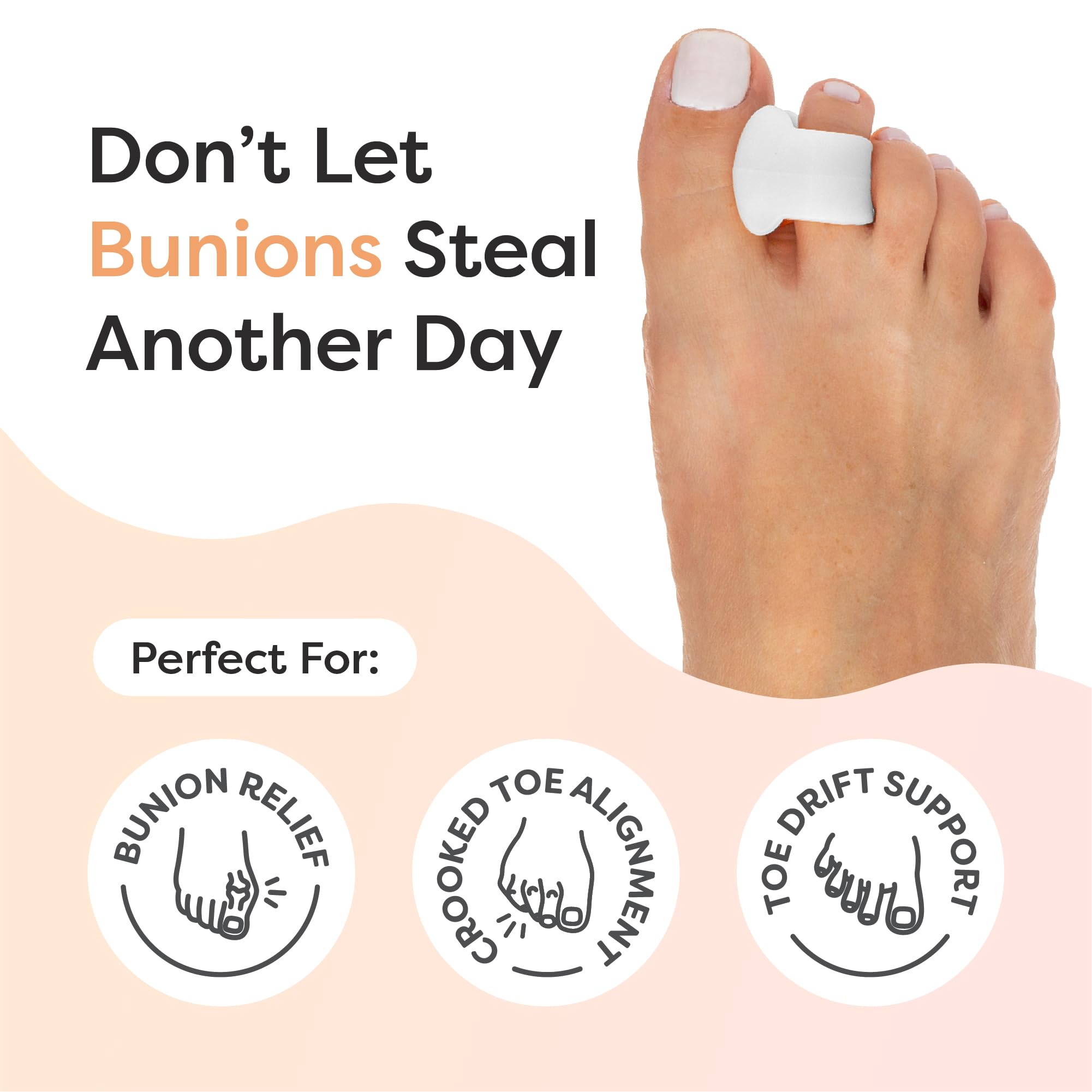 ZenToes primer plano del gel que muestra textura suave y ajuste confortable