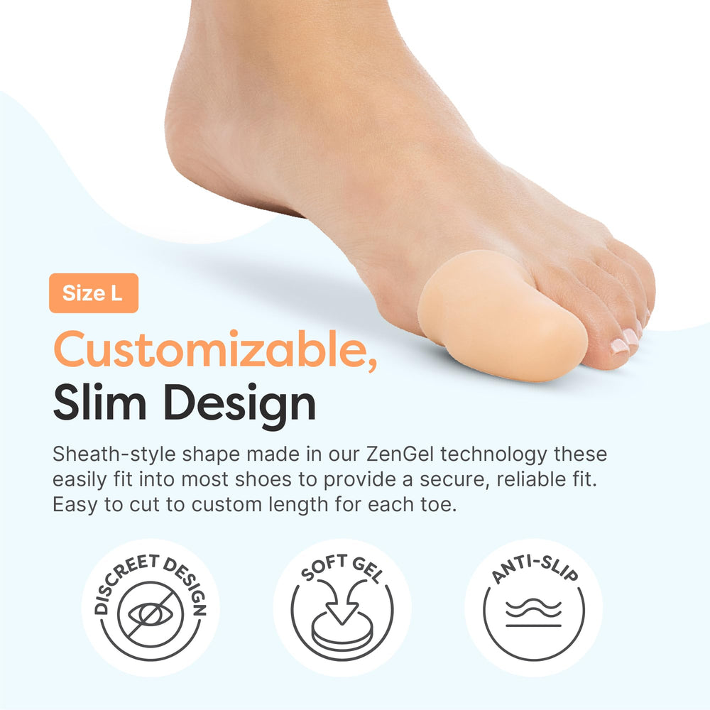 ZenToes primer plano textura de gel suave para amortiguar y proteger