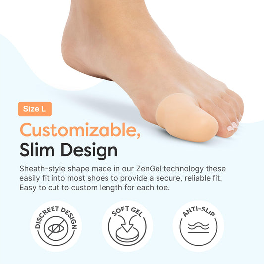 ZenToes primer plano textura de gel suave para amortiguar y proteger