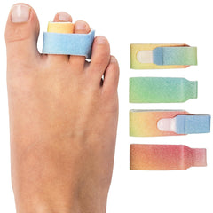 ZenToes paquete frontal mostrando envolturas y beneficios de ajuste