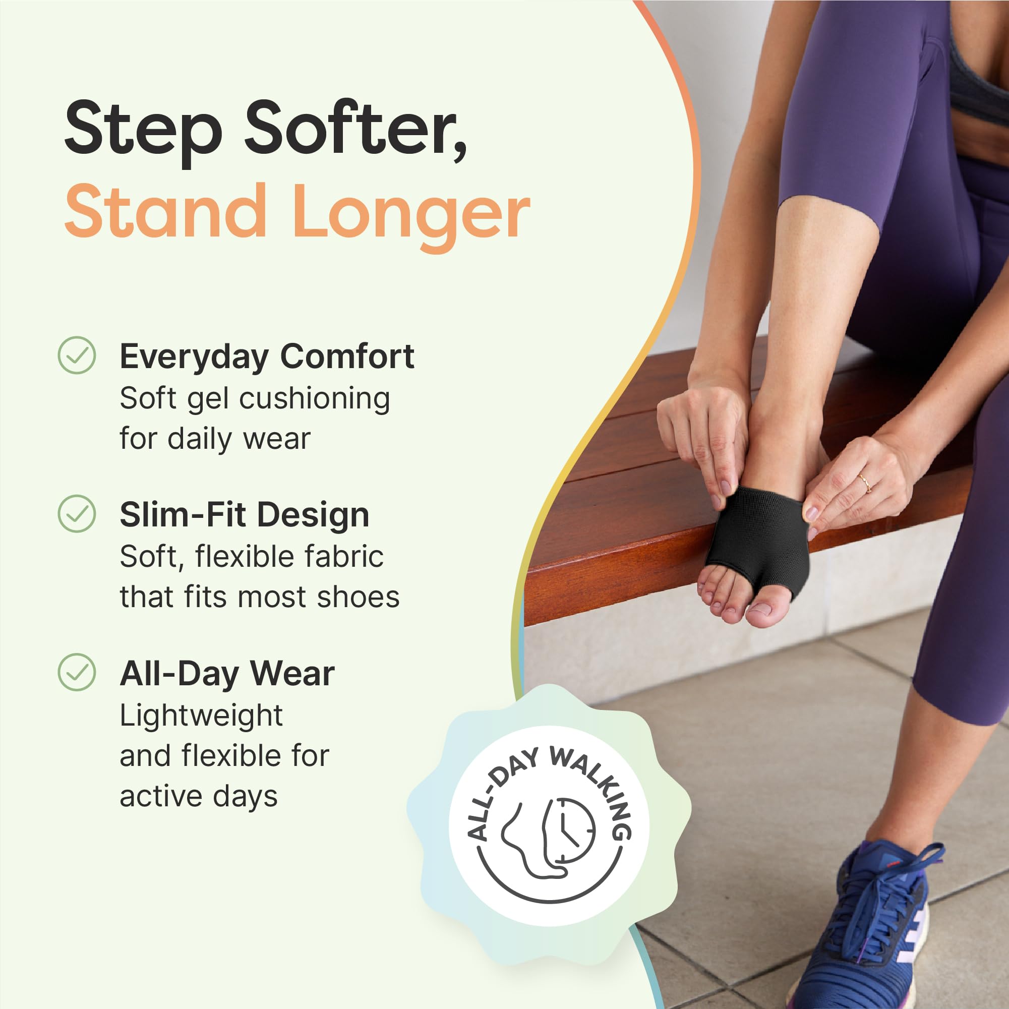 ZenToes funda colocada en zapatilla demostrando ajuste cómodo