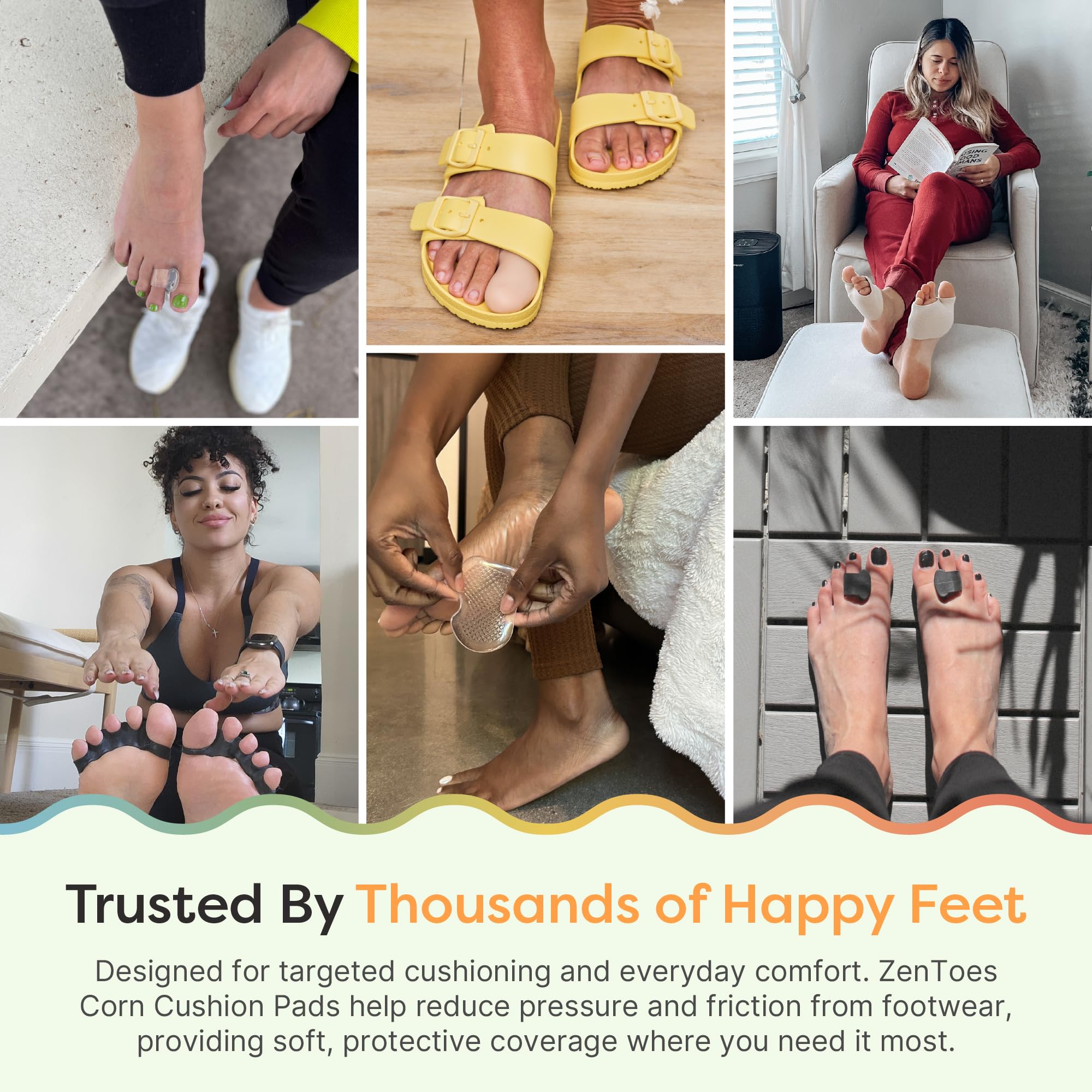 ZenToes estilo de vida persona caminando con calzado cómodo protegido