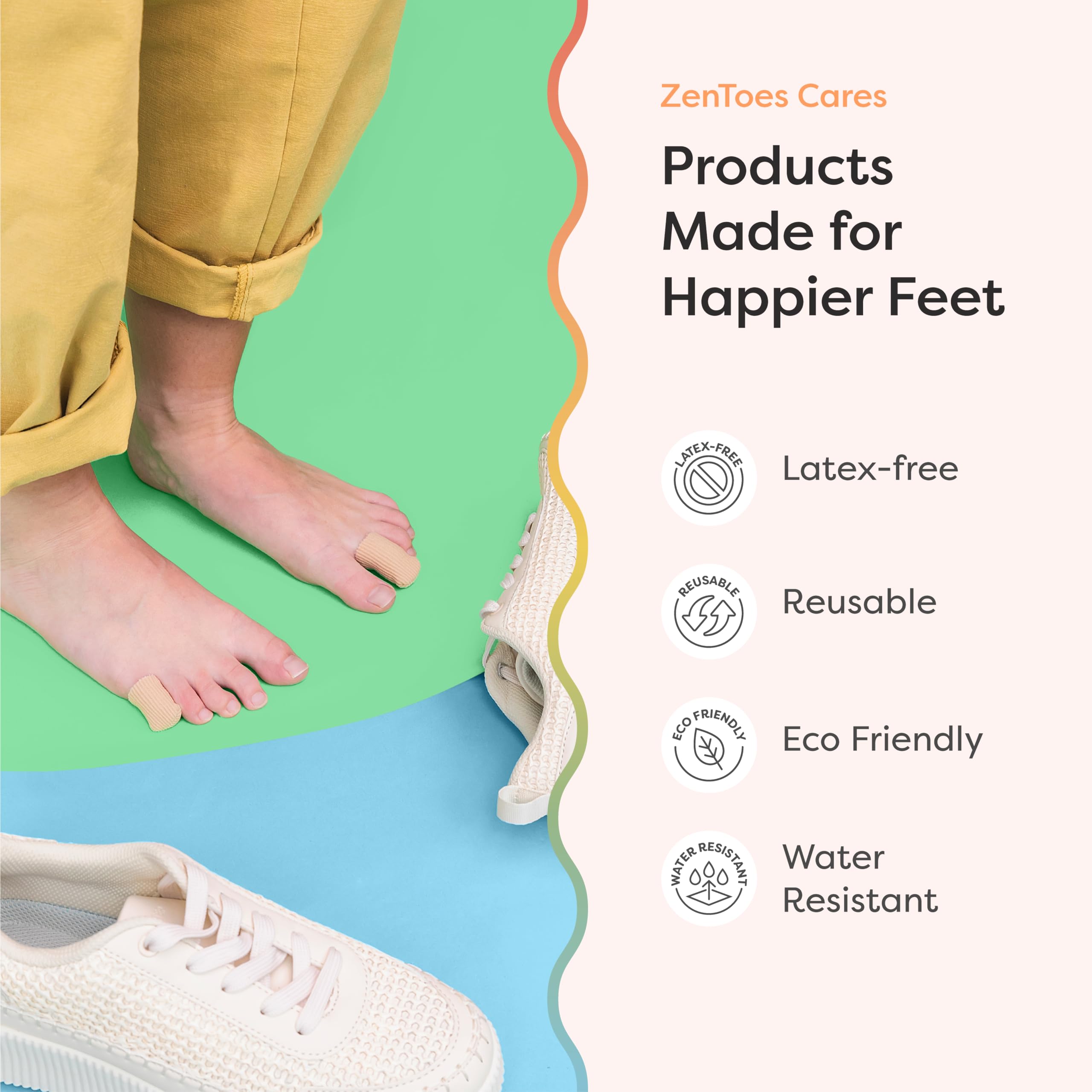 ZenToes en zapato cerrado demostrando comodidad para caminar